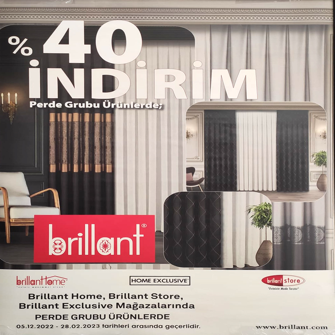 Brillant Vip Cool Karabudak Tekstil, Perde, Zebra, Stor,