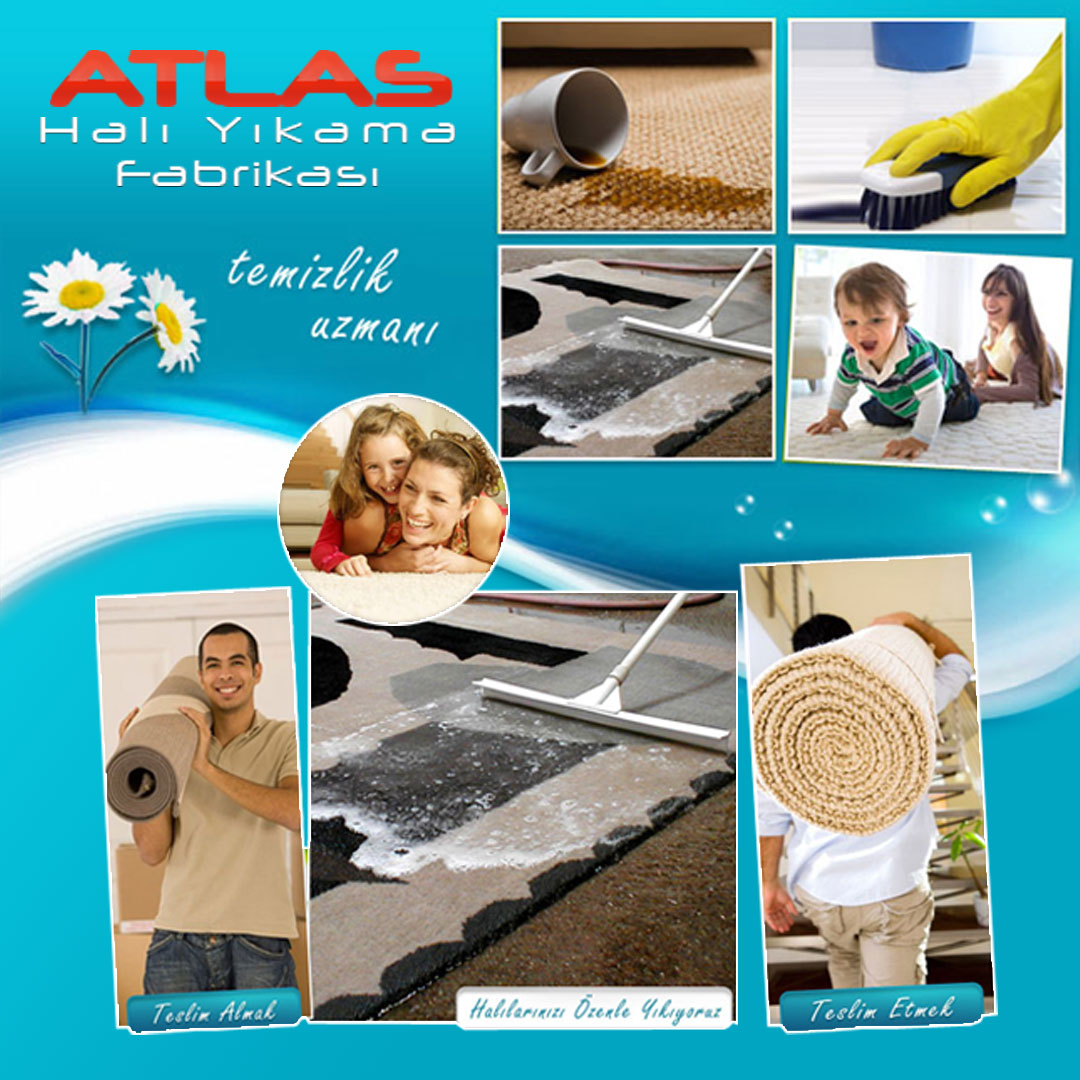 Atlas Halı Yıkama Fabrikası, Yaz Kış 4 mevsim halı yıkama, Koltuk yıkama, Halı kenarı overlok, Yerinde halıflex yıkama, Battaniye ve yorgan yıkama