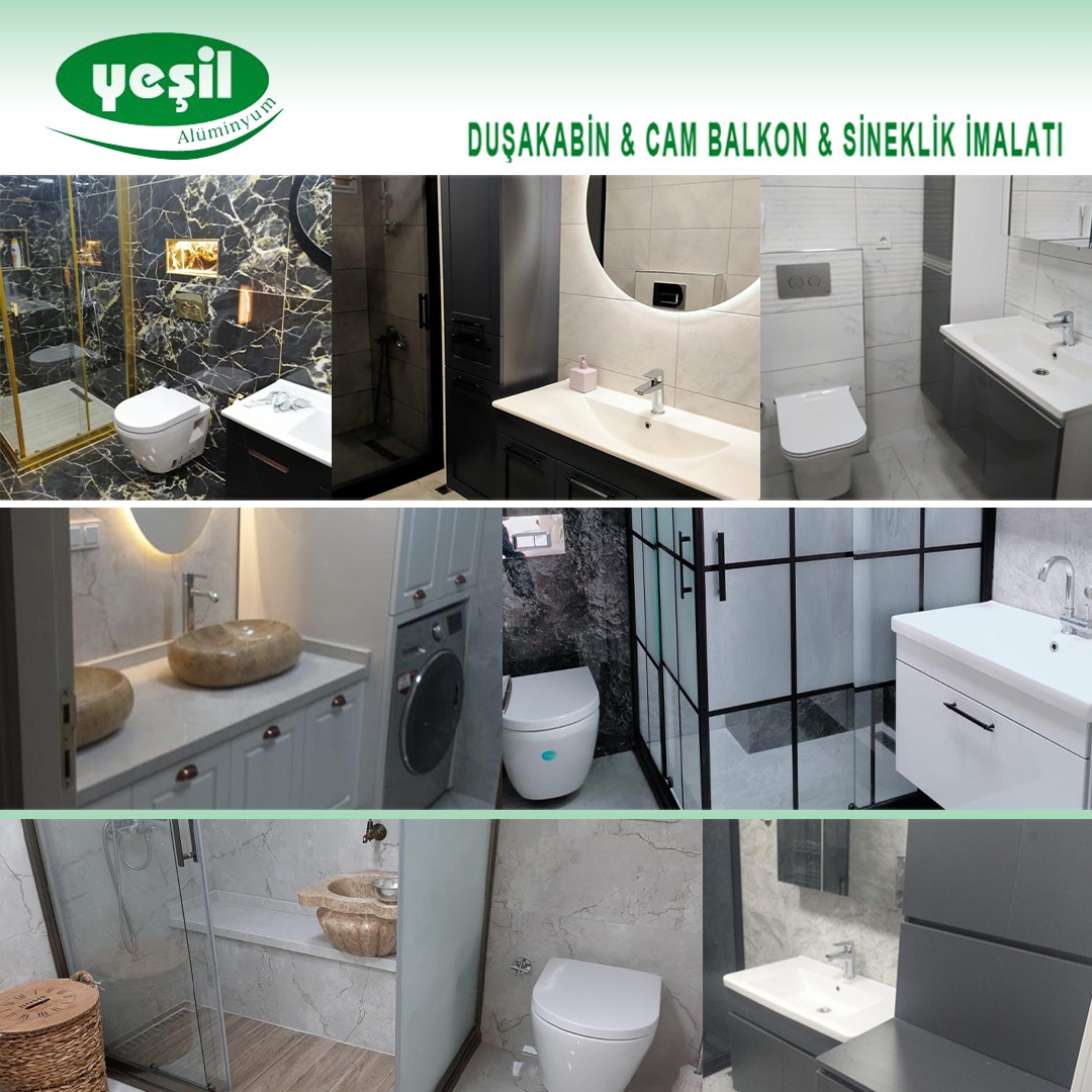 Eryaman yeşil alüminyum duşakabin, cam balkon, sineklik imalatı, EgePen,